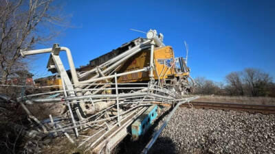 One crew member hurt as UP train derails after grade crossing collision