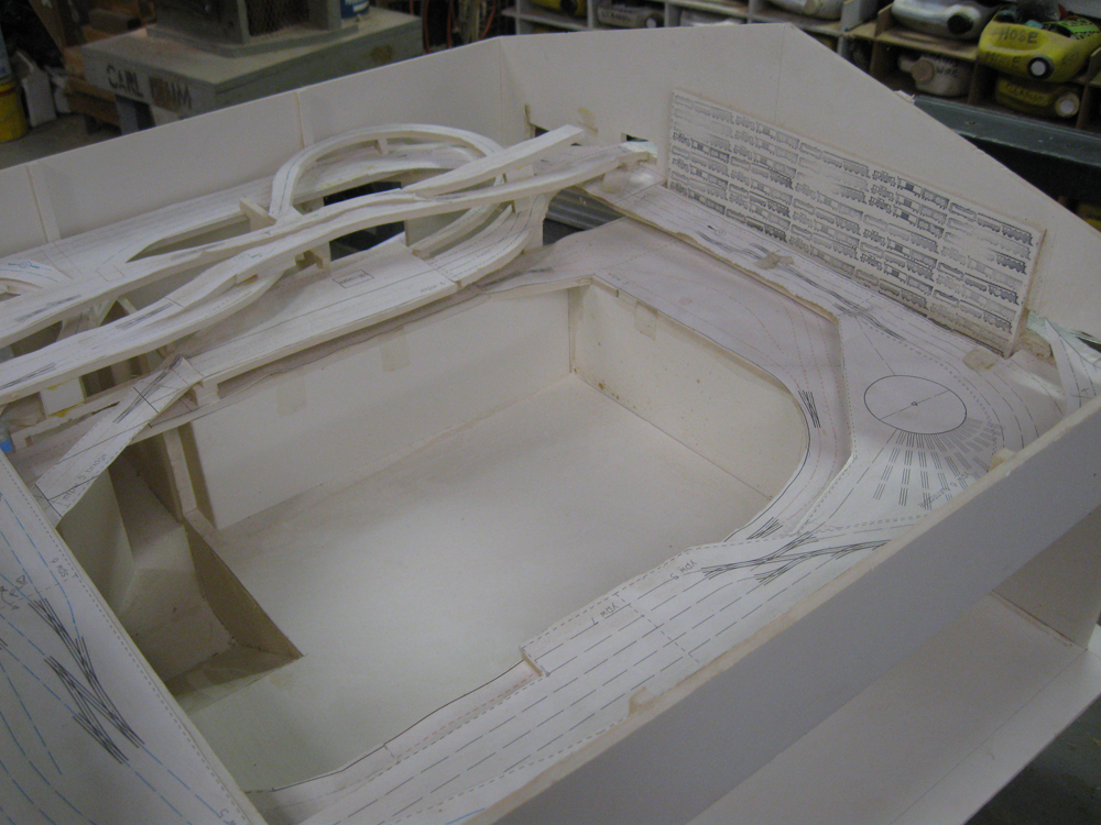 foamcore model of room with layout