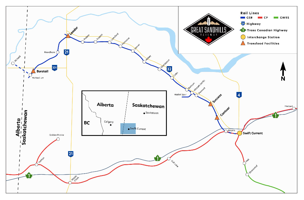 Map of railroad lines