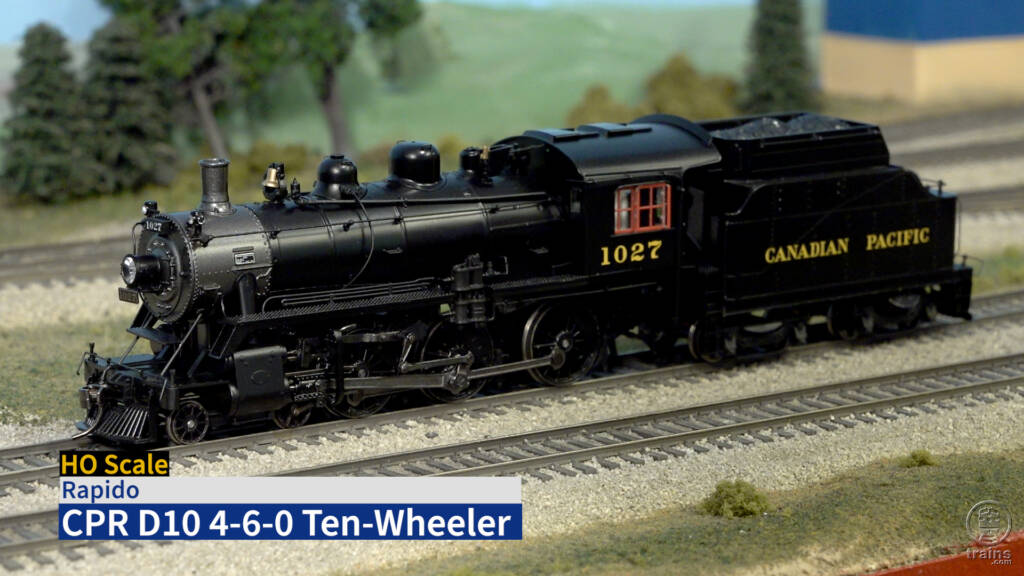 Photo of HO scale steam engine with title bar in lower corner of image.