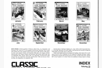 Classic Toy Trains 1997 annual index