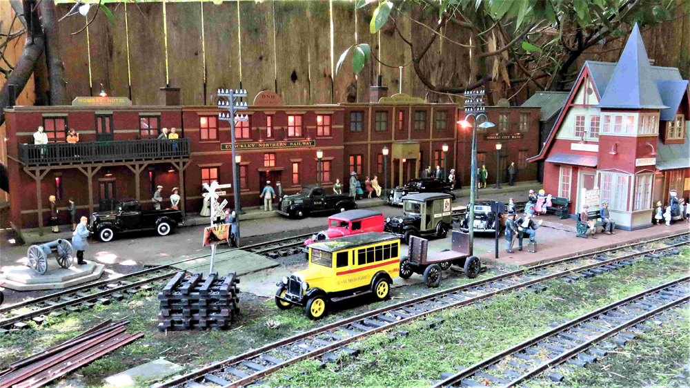 scene with station on garden railway