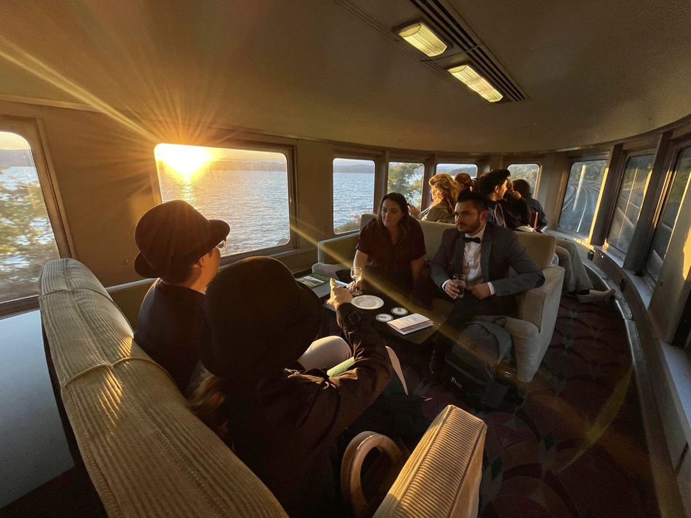 Interior of round-end observation car