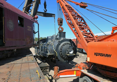 News photos: First part of steam engine arrives at Wisconsin Great Northern