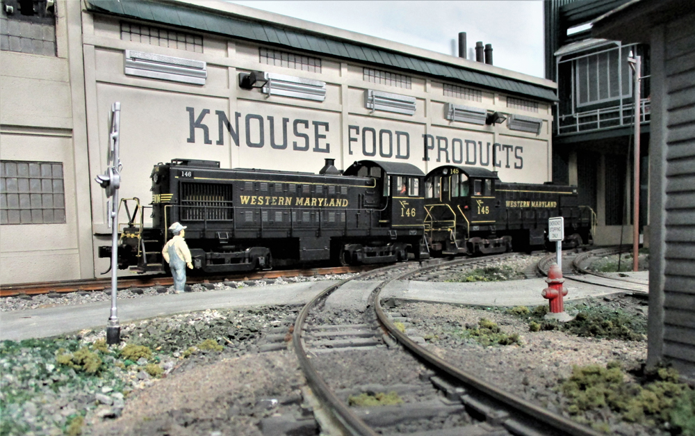 two model engines on track