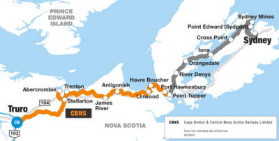 Nova Scotia government ends subsidy for dormant portion of short line