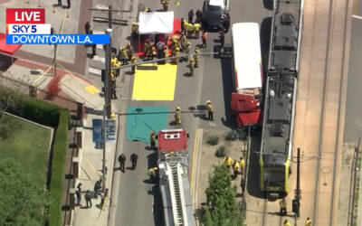55 injured in collision of LA Metro light rail train, USC bus