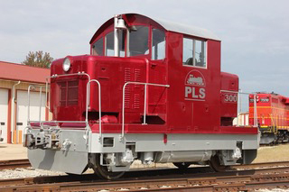 Small red locomotive