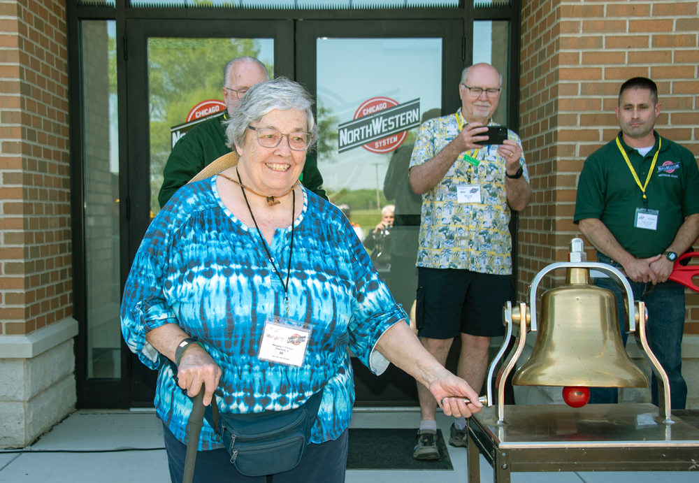 Woman ringing bell