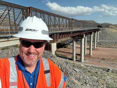 BNSF Railway adds wind screen on bridge in Abo Canyon
