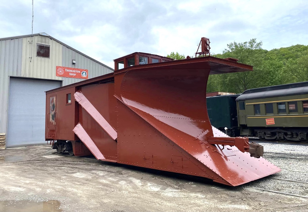 Freshly painted wedge snowplow