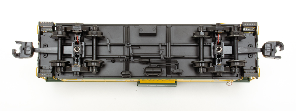 Color photo showing underbody of S scale caboose.