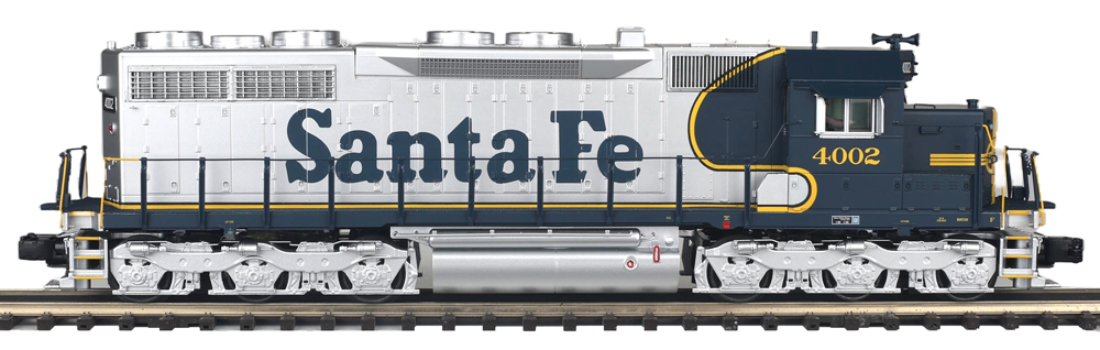 blue and silver model train