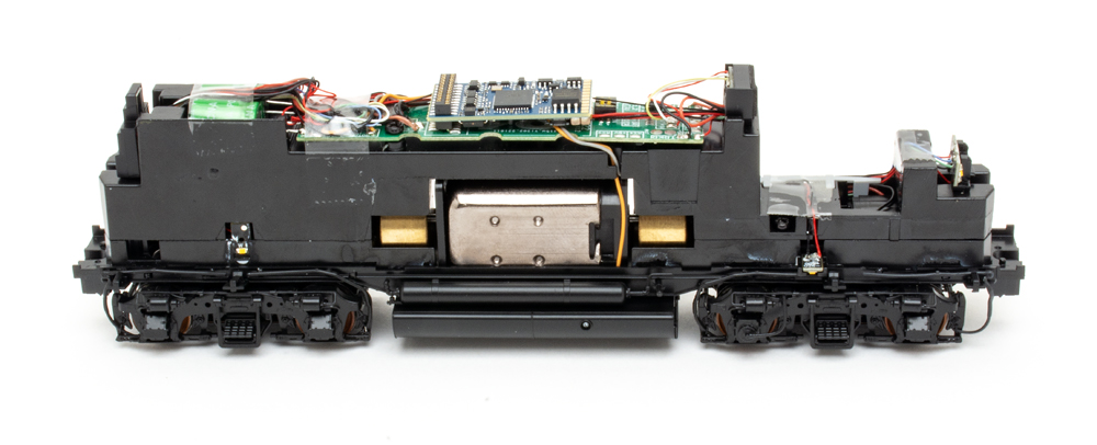 The ScaleTrains HO Rivet Counter EMD GP30 has railroad-specific details. Features on the Conrail model include a cab signal box in front of the cab, four round sight glasses behind the cab, and brackets from the Pennsylvania RR train-phone antenna system.