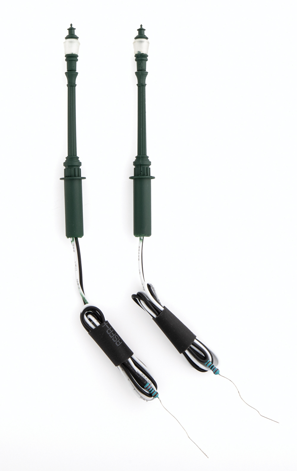 A set of two model streetlights