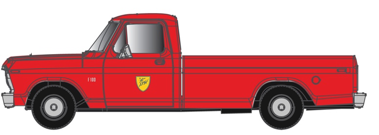 drawing of red pickup truck