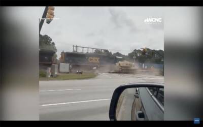 CSX train collides with truck hauling military equipment in South Carolina