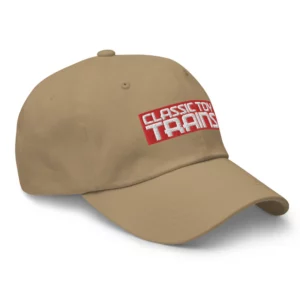 tan hat with logo