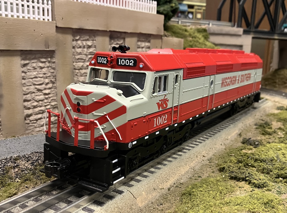 ront of red and gray model diesel engine