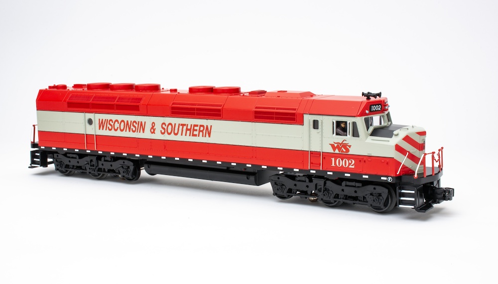 red and gray model engine