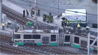 Seven taken to hospital following MBTA derailment