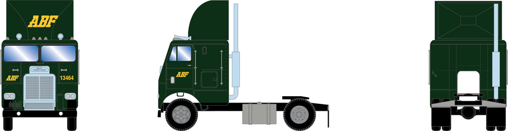 A black model freightliner tractor