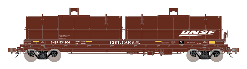 A brown model freight car