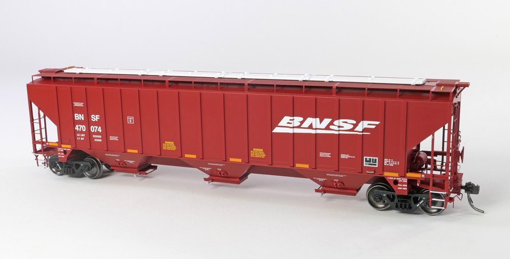 A red model freight car