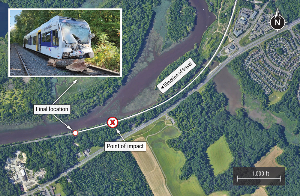 Aerial view of scene of fatal NJ Transit light rail accident
