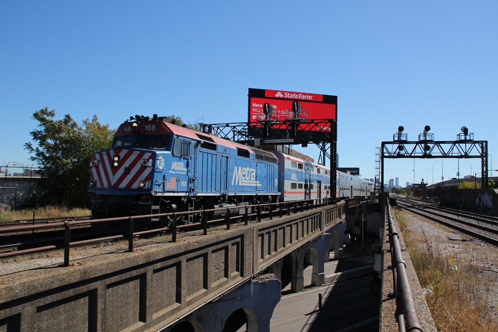 Train on bridge
