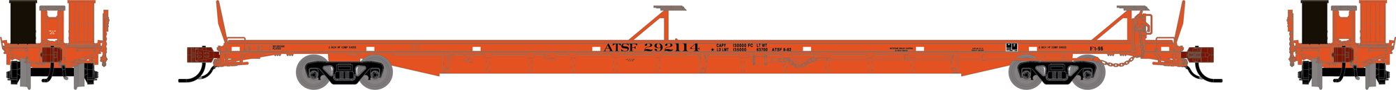 A red model flatcar