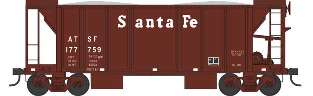 A red model freight car with white lettering