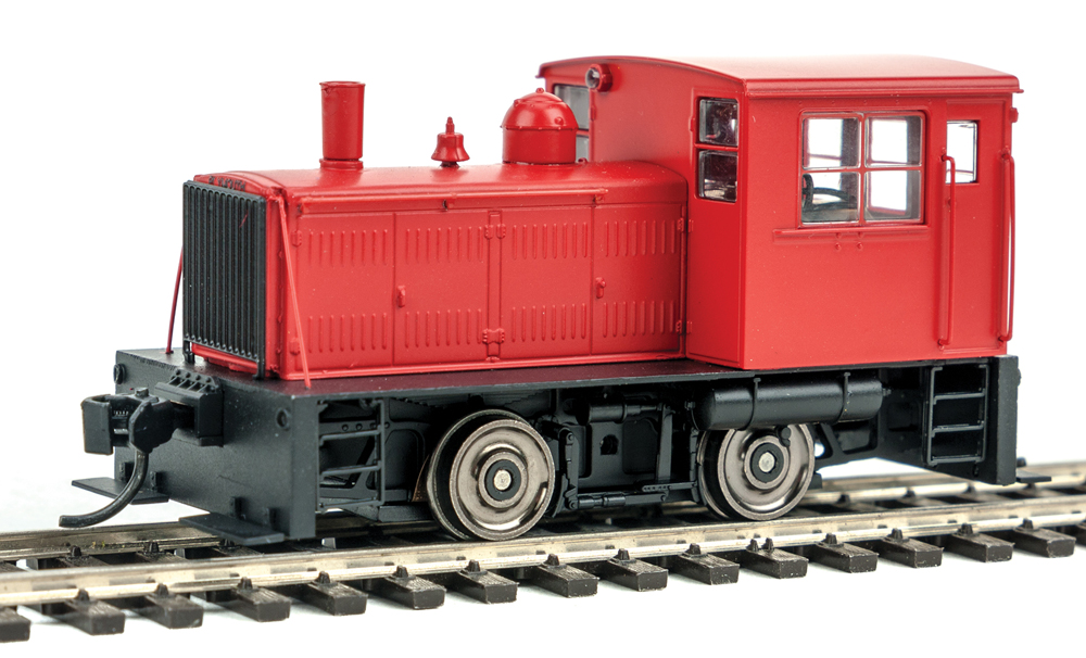 A red model locomotive