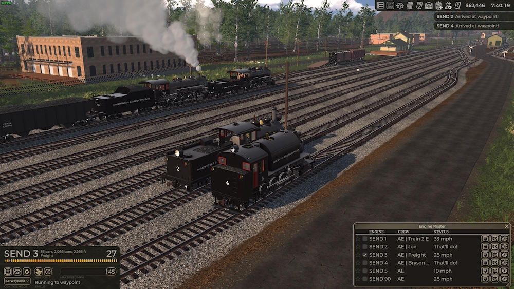 Screenshot from Railroader, a railroad simulator