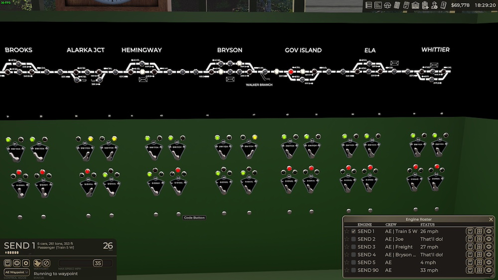 Screenshot from Railroader, a railroad simulator