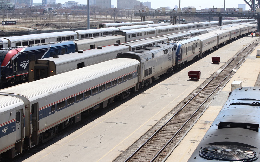 Passenger cars in yard