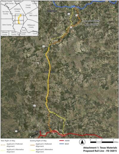 Proposed rock-hauling rail line in Texas placed on hold