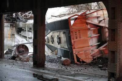 CSX cars derail, fall onto Indianapolis street