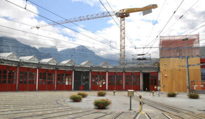A historic roundhouse and a new building: More from the Rhatische Bahn shops