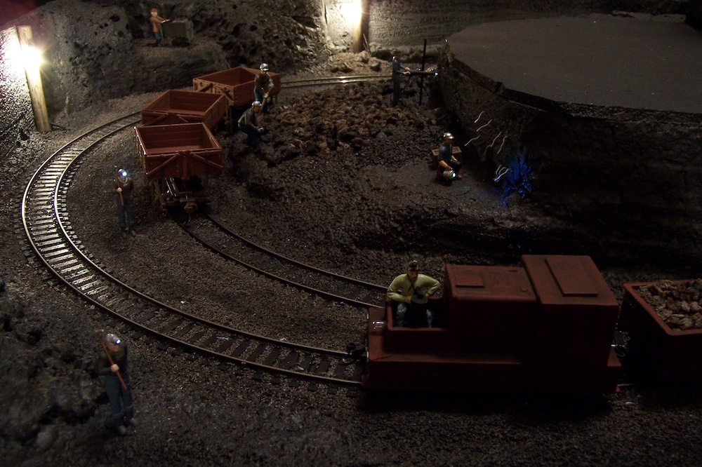 dark scene of model mine