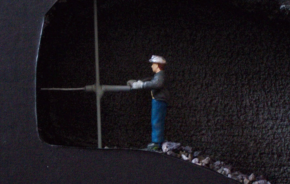 model mining figure using a drill