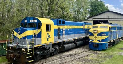 News photo: Recently acquired M636 diesel debuts in New York & Lake Erie colors