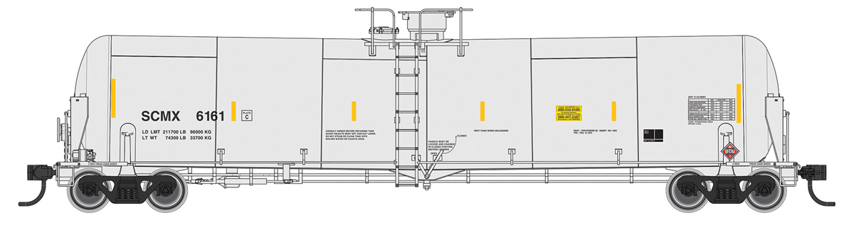 A white model tank car