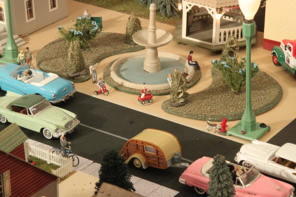 scene on toy train layout