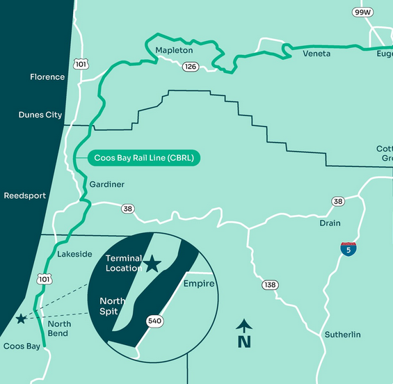 Map of Oregon port project