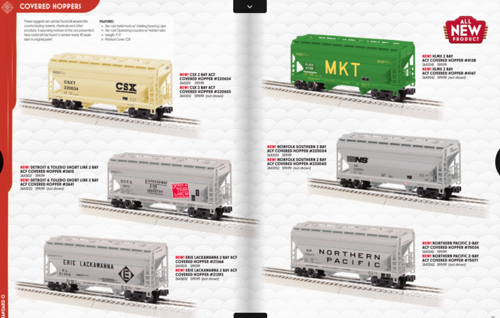 catalog page with model hopper cars