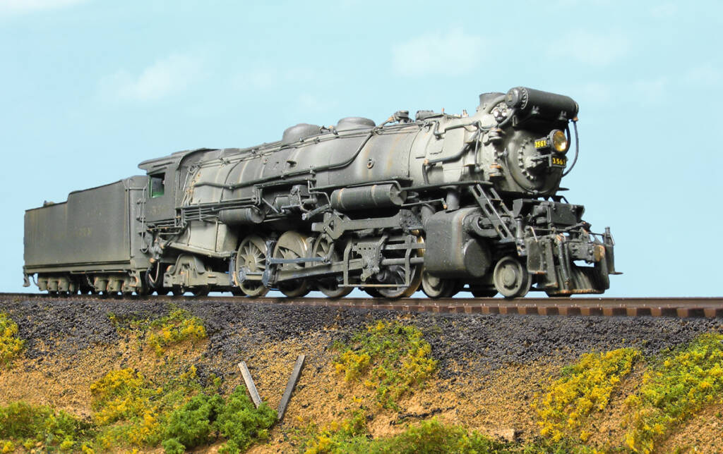 A scratchbuilt model steam locomotive