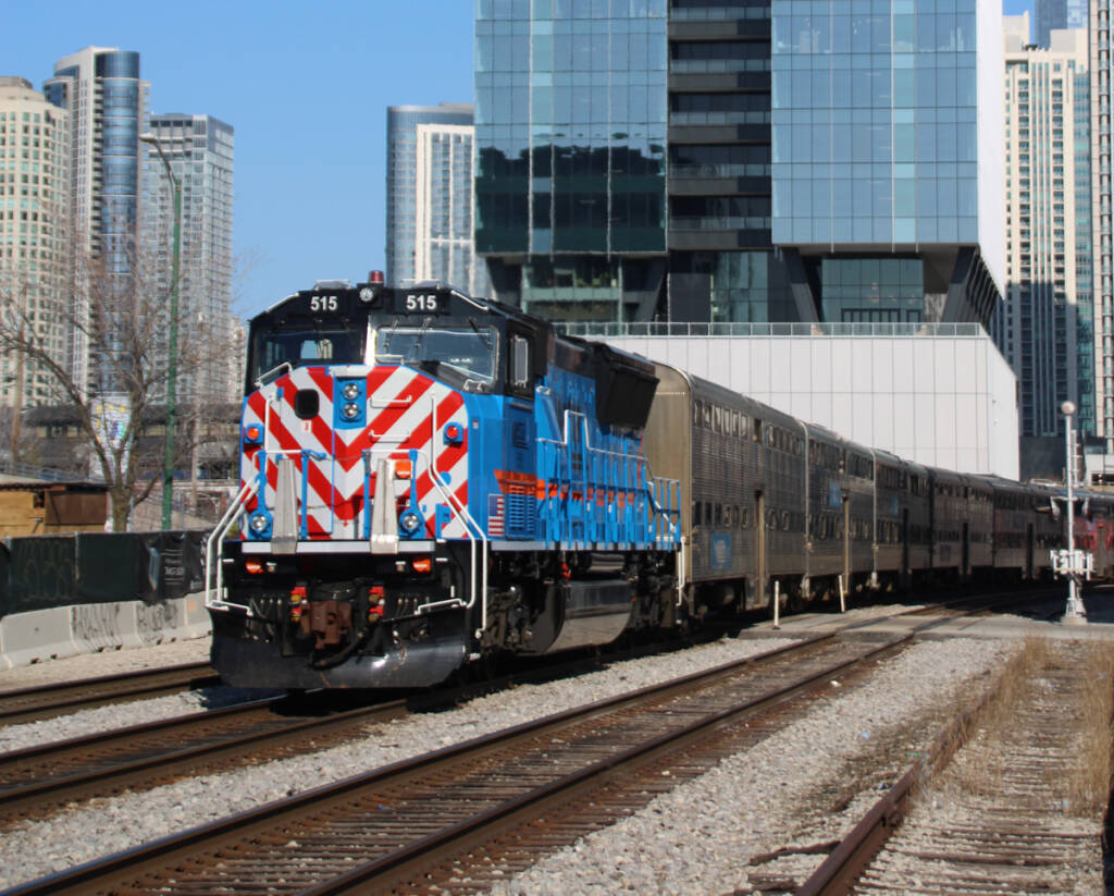 Locomotive on commuter train