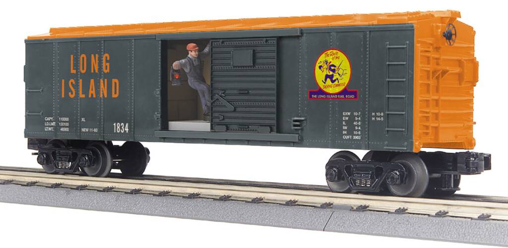 orange and gray model boxcar