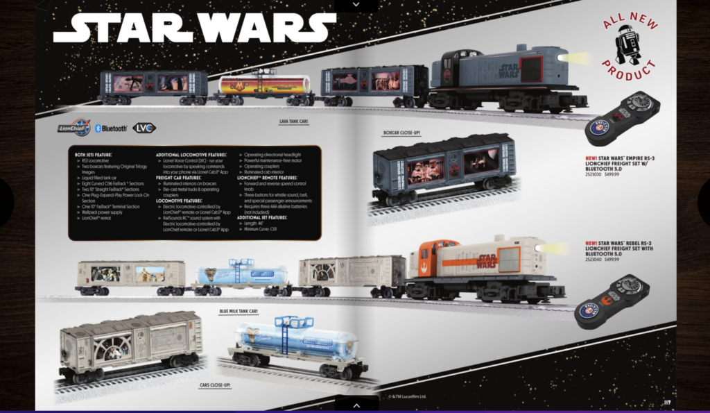 catalog page with Star Wars items